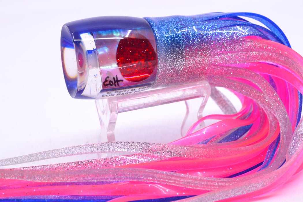 Marlin Magic Pink MOP Blue Back Concave Baby Ruckus 9" 5oz Skirted Blue-Silver/Pink