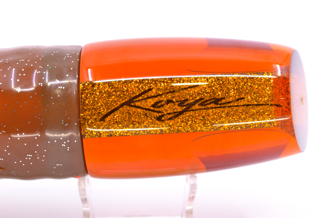 Koya Lures Amber Rainbow Red Eyes Large Poi Dog 16" 16oz Skirted Root Beer-Black Kajiki