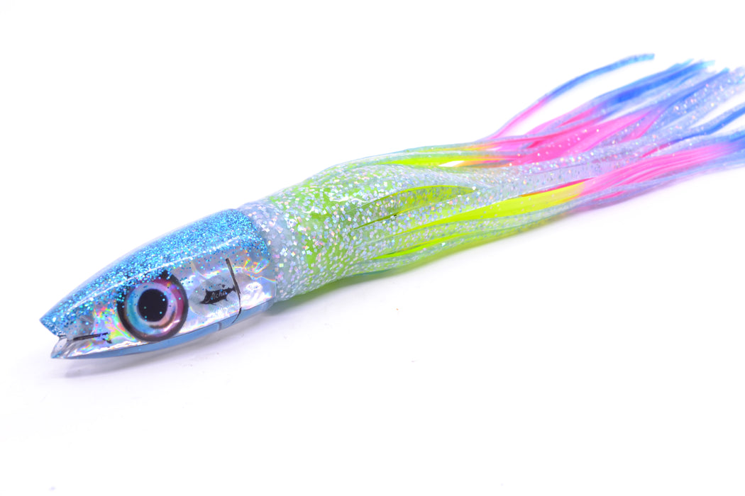 Aloha Lures Silver Rainbow Ice Blue Back Super Ninja 9" 6oz Skirted Ice Blue/Rainbow GZE