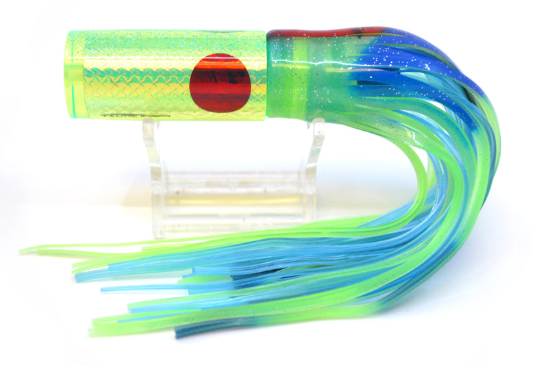 TANTRUM Lures Green Rainbow Scale Ice Blue Back Small AMN 7" 2.3oz Skirted