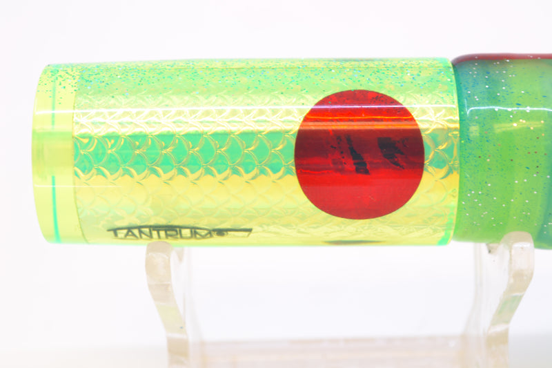 TANTRUM Lures Green Rainbow Scale Ice Blue Back Small AMN 7" 2.3oz Skirted