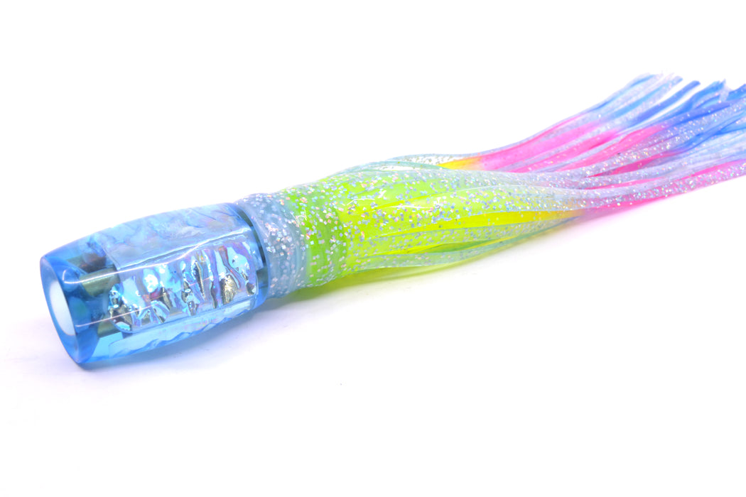 Coggin Lures Ice Blue Rainbow Dichro 4-Hole Kilauea Tado Invert 9" 5.5oz Skirted Blue/Rainbow