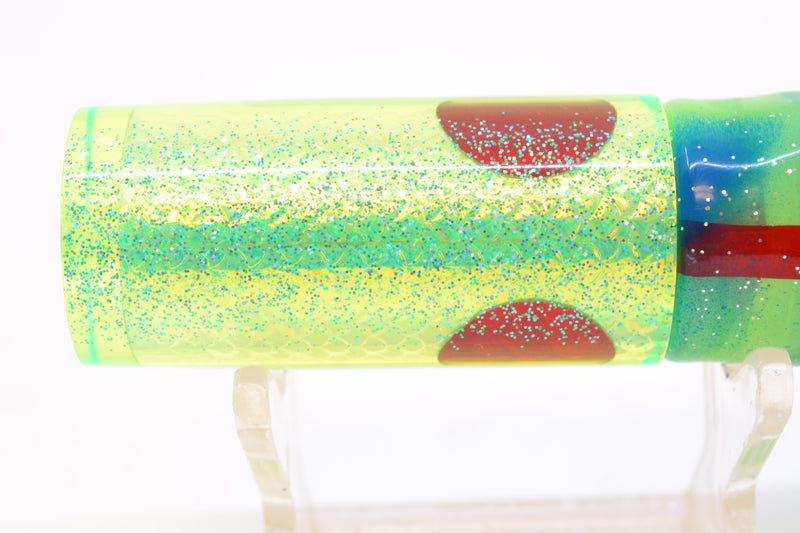TANTRUM Lures Green Rainbow Scale Ice Blue Back Small AMN 7" 2.3oz Skirted