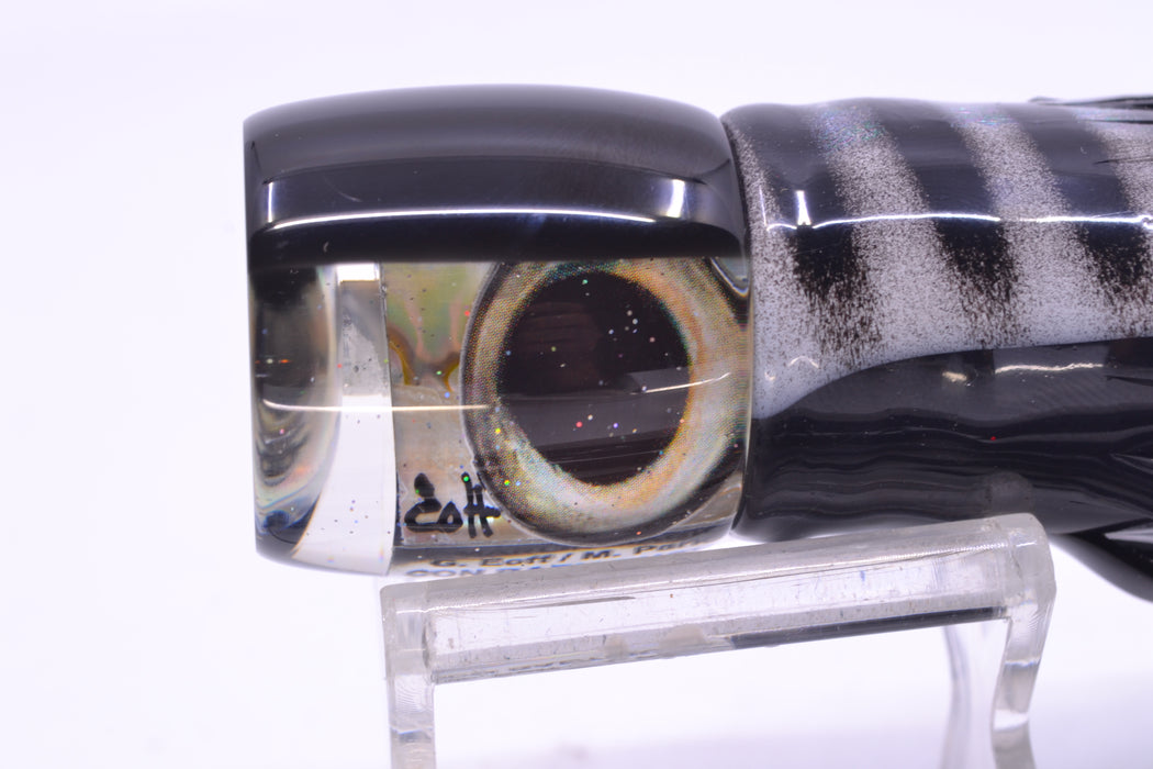 Marlin Magic White Abalone Black Back Taxi Eyes Concave Baby Ruckus 9" 5oz Skirted