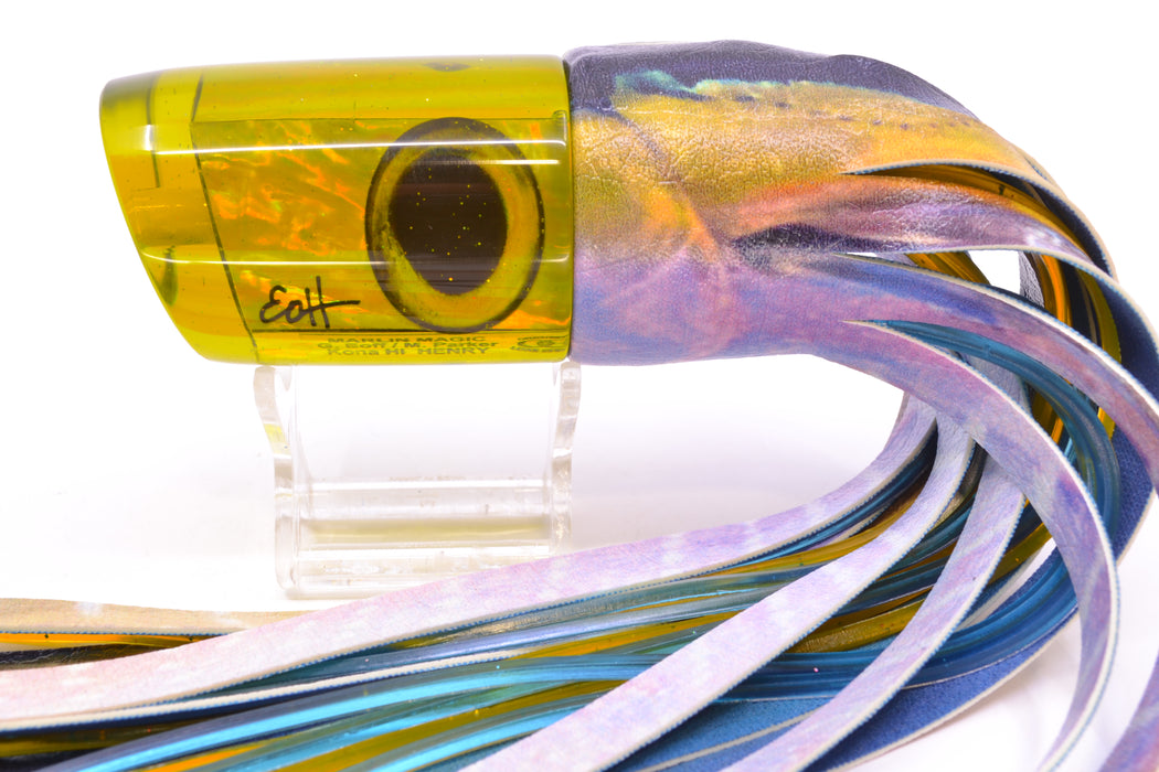 Marlin Magic Lures Green/Gold Awabi Taxi Eyes Henry 12" 9.8oz ALV Vinyl Yellowfin