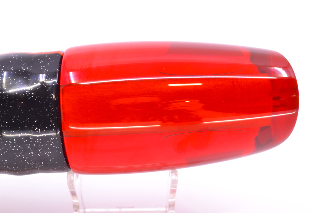 Koya Lures Red Chrome Red Eyes Large Poi Dog 16" 16oz Skirted Black & Red Bars