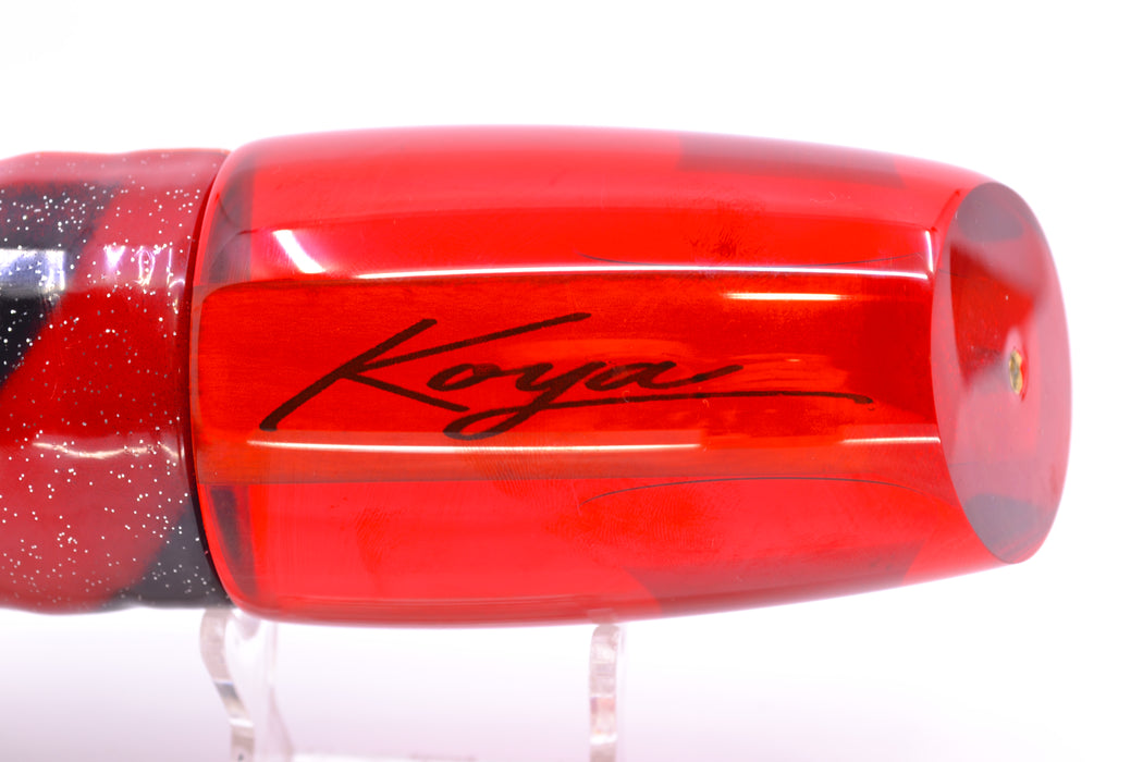 Koya Lures Red Chrome Red Eyes Large Poi Dog 16" 16oz Skirted Black & Red Bars