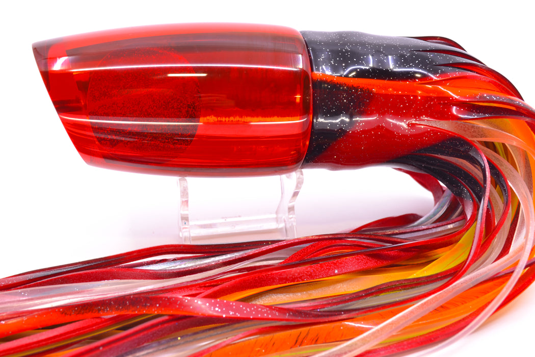 Koya Lures Red Chrome Red Eyes Large Poi Dog 16" 16oz Skirted Black & Red Bars