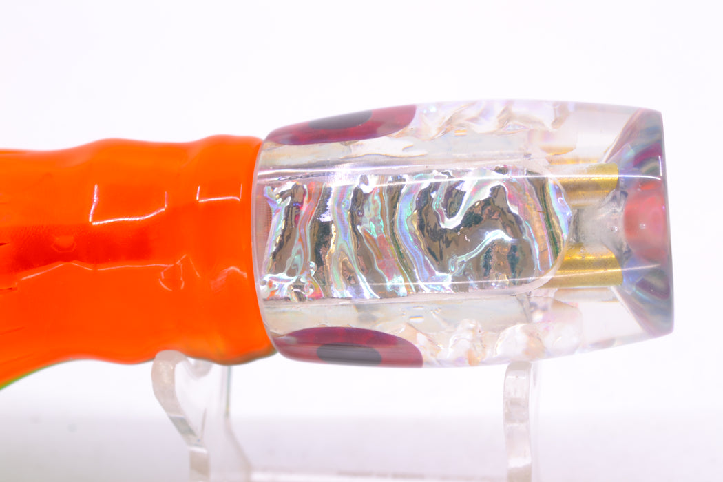 Coggin Lures Ice Rainbow Dichro 4-Hole Kilauea Tado Invert 9" 5.5oz Skirted Guacamaya