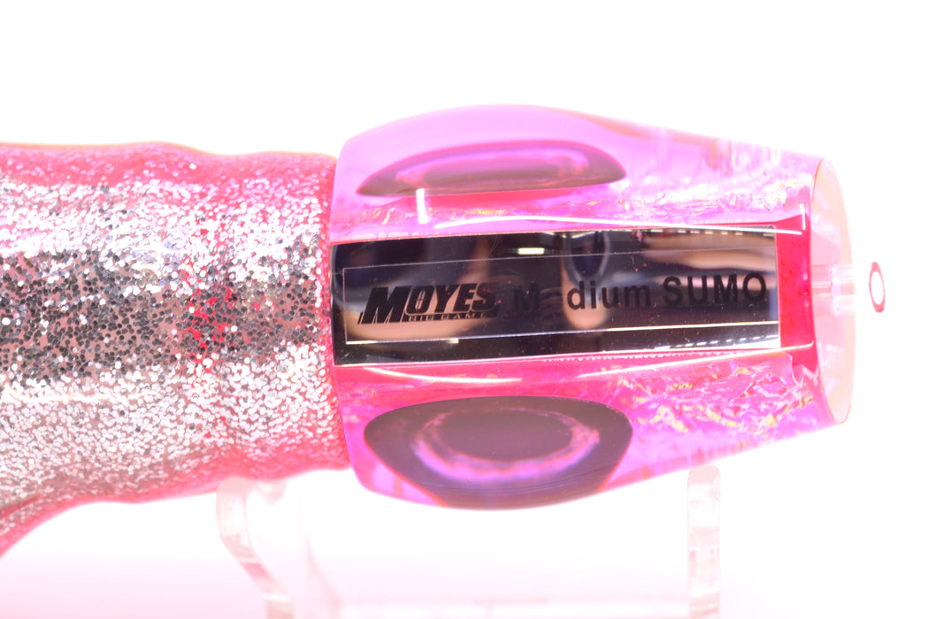 Moyes Lures Pink-Purple Dichro Pink Back Medium Sumo 12" 6.8oz Skirted Pink-Yellow-Silver
