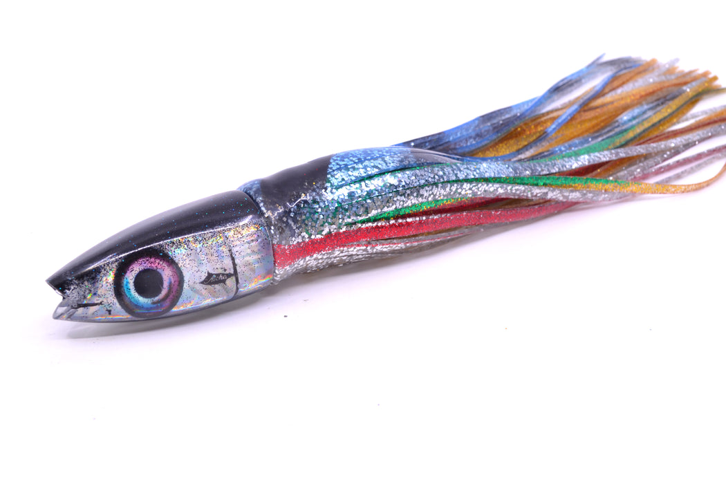 Aloha Lures Silver Rainbow Black Back Super Ninja 9" 6oz Skirted Evil GZE