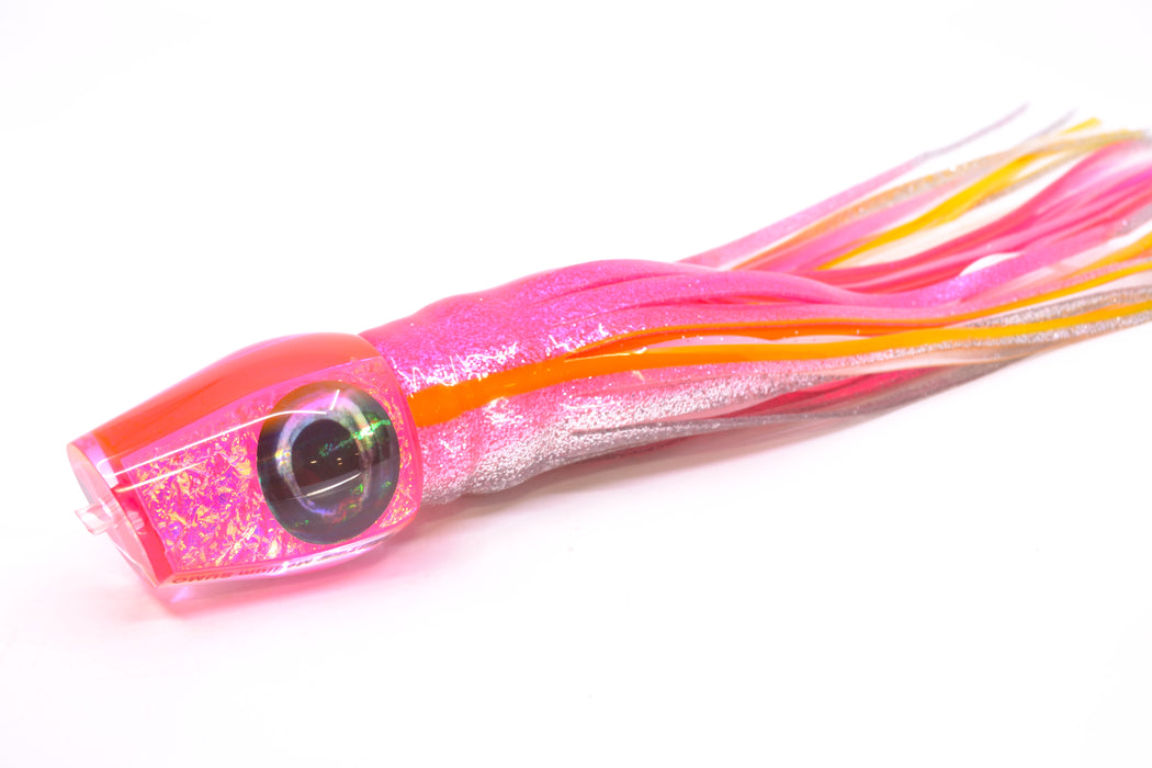 Moyes Lures Pink-Purple Dichro Pink Back Medium Sumo 12" 6.8oz Skirted Pink-Yellow-Silver