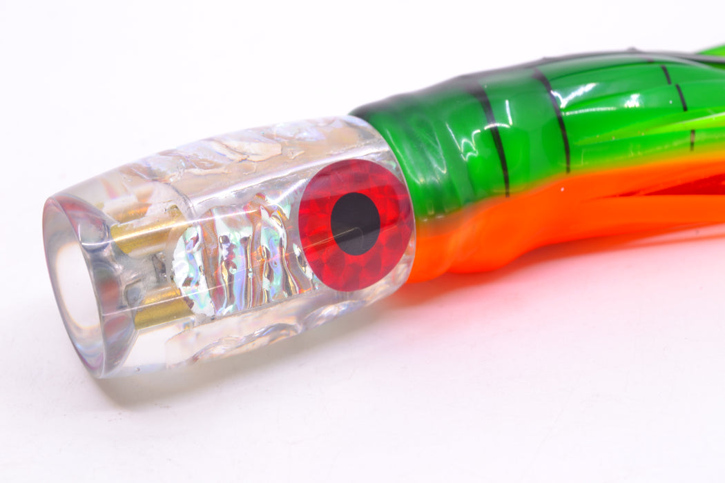 Coggin Lures Ice Rainbow Dichro 4-Hole Kilauea Tado Invert 9" 5.5oz Skirted Guacamaya