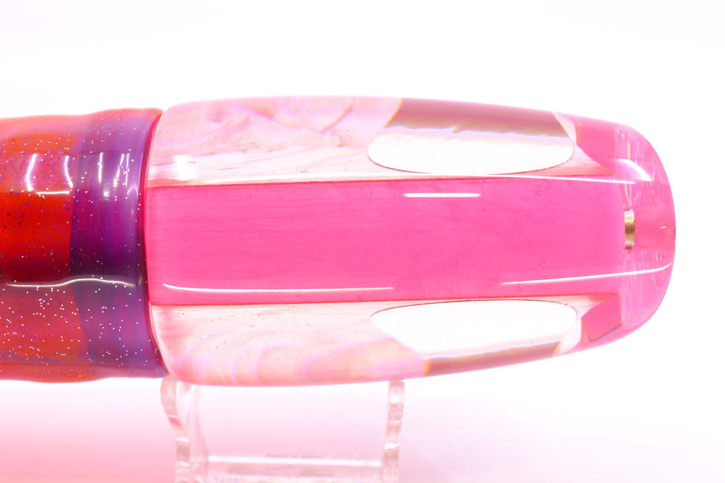 Koya Lures Pink MOP Red Eyes Large Poi Dog 16" 16oz Skirted Purple-Orange-Pink