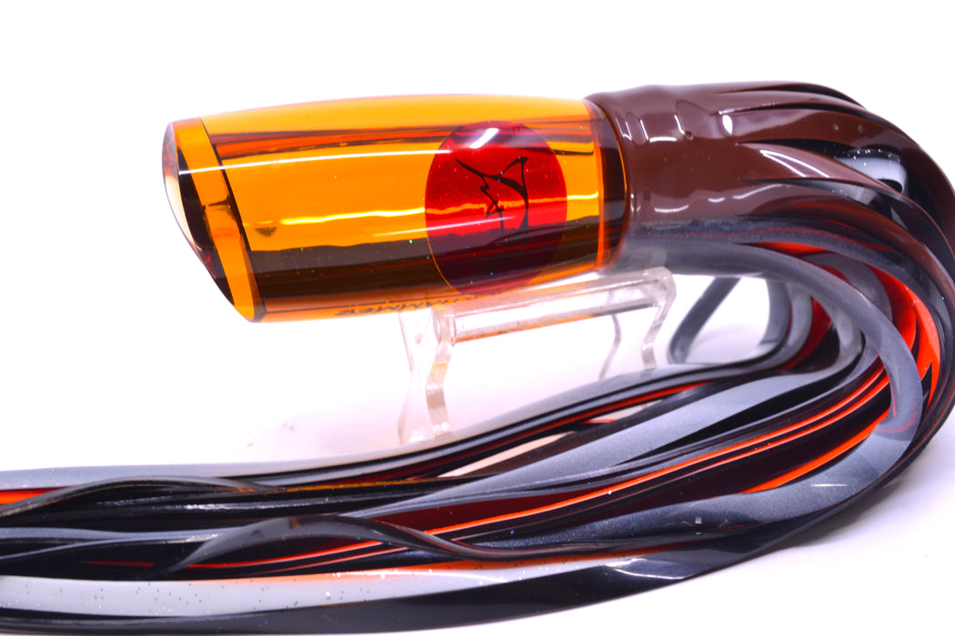Bonze Lures Amber Mirrored Red Eyes Jackhammer 10" 8.5oz Skirted Root Beer-Silver