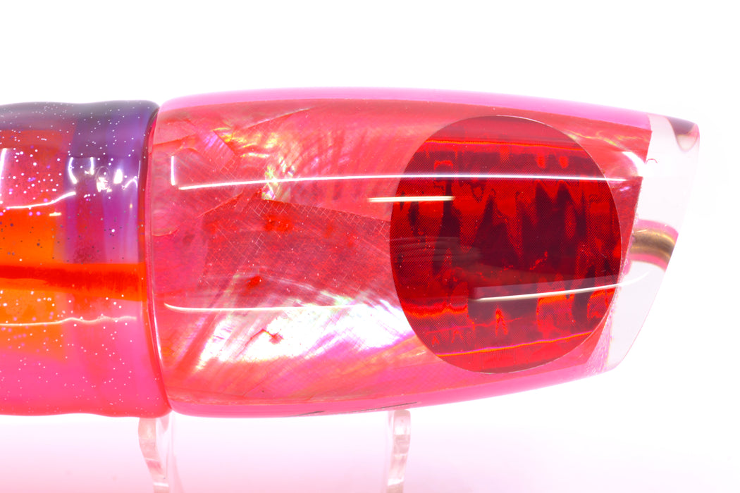 Koya Lures Pink MOP Red Eyes Large Poi Dog 16" 16oz Skirted Purple-Orange-Pink