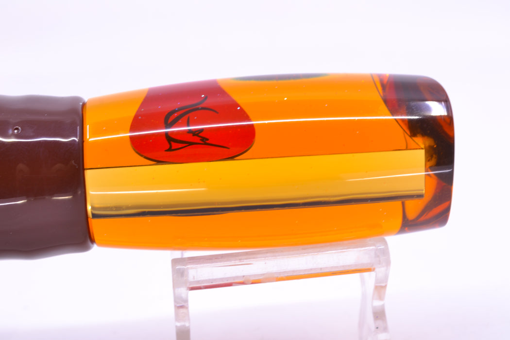 Bonze Lures Amber Mirrored Red Eyes Jackhammer 10" 8.5oz Skirted Root Beer-Silver