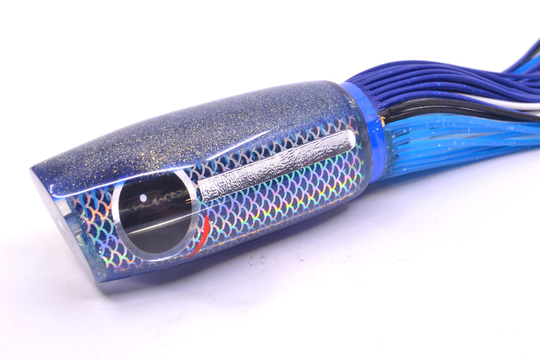 Amaral Lures Blue Pearl Rainbow Scale Silver Bar Blue Back Mamba 15" 9oz