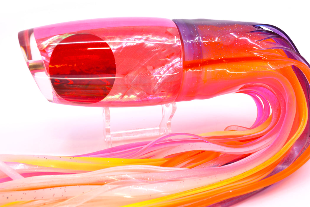 Koya Lures Pink MOP Red Eyes Large Poi Dog 16" 16oz Skirted Purple-Orange-Pink