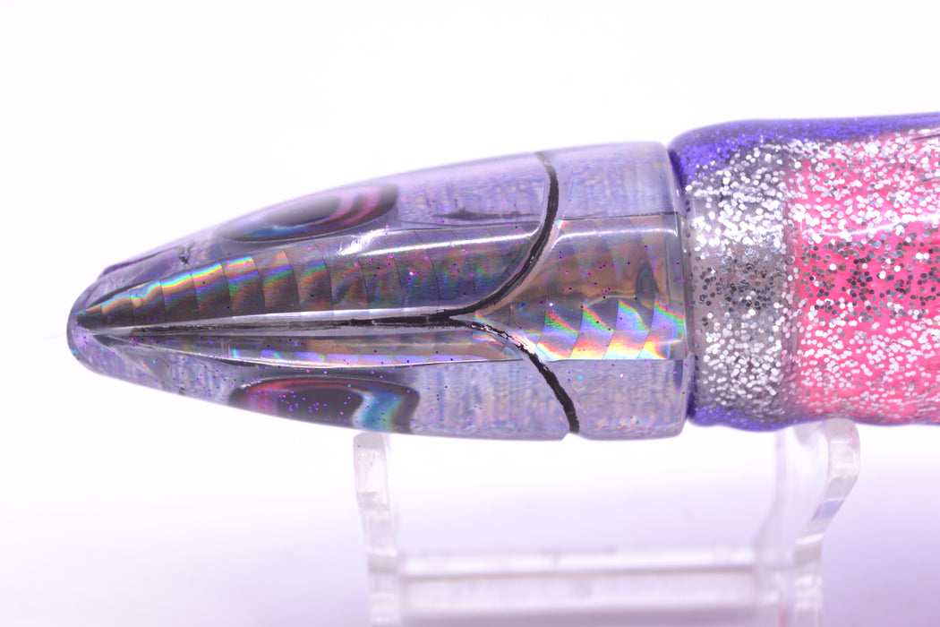 Aloha Lures Silver Rainbow Purple Back Super Ninja 9" 6oz Skirted Purple-Silver/Pink GZE