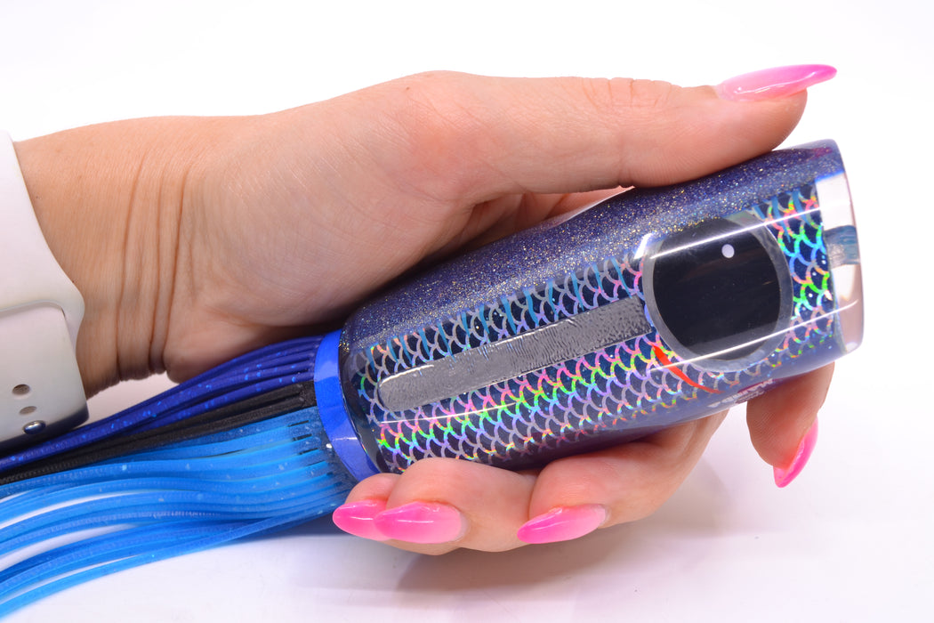 Amaral Lures Blue Pearl Rainbow Scale Silver Bar Blue Back Mamba 15" 9oz