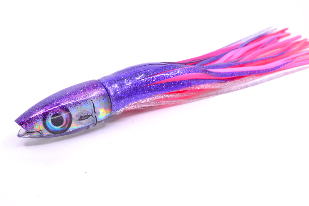Aloha Lures Silver Rainbow Purple Back Super Ninja 9" 6oz Skirted Purple-Silver/Pink GZE
