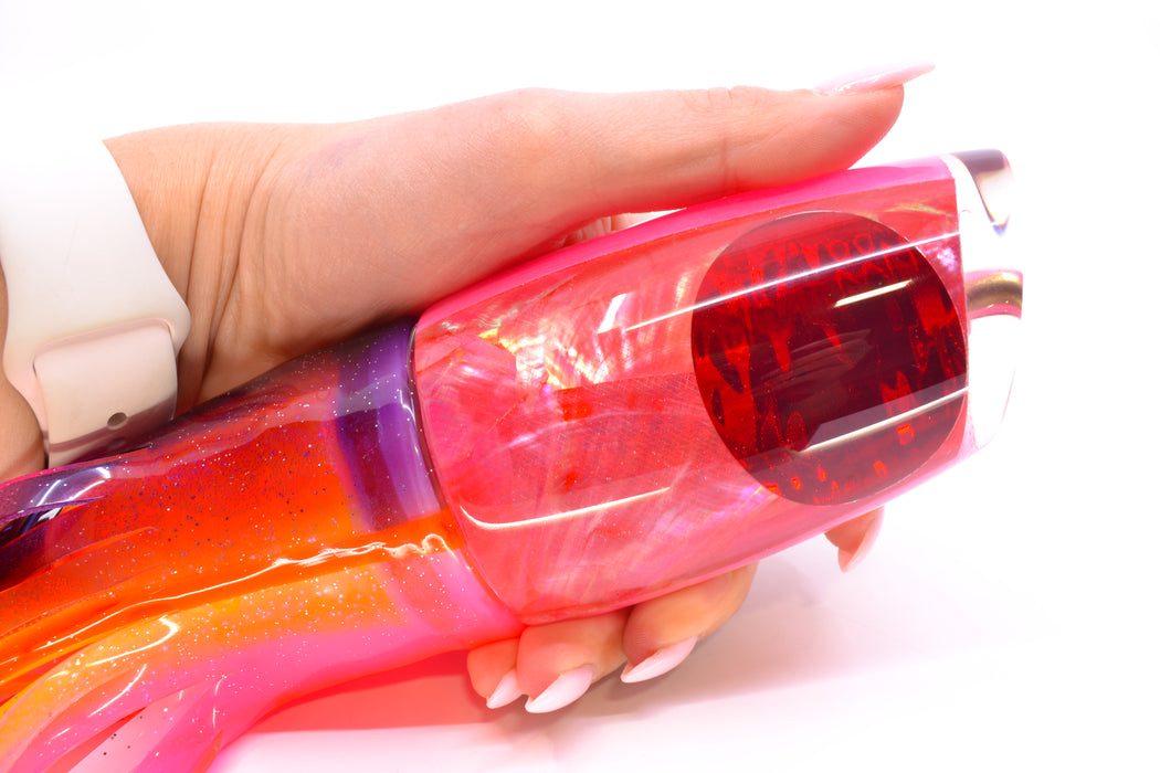 Koya Lures Pink MOP Red Eyes Large Poi Dog 16" 16oz Skirted Purple-Orange-Pink