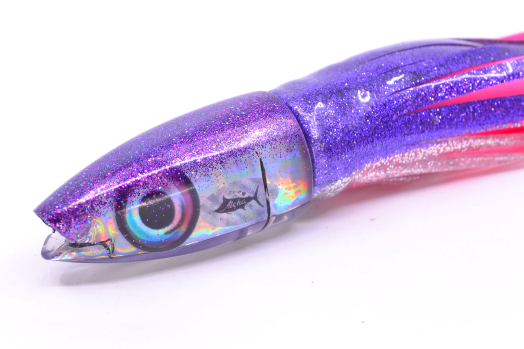 Aloha Lures Silver Rainbow Purple Back Super Ninja 9" 6oz Skirted Purple-Silver/Pink GZE