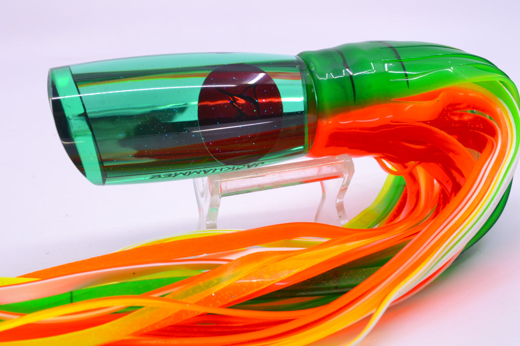 Bonze Lures Green Mirrored Red Eyes Jackhammer 10" 8.5oz Skirted Guacamaya