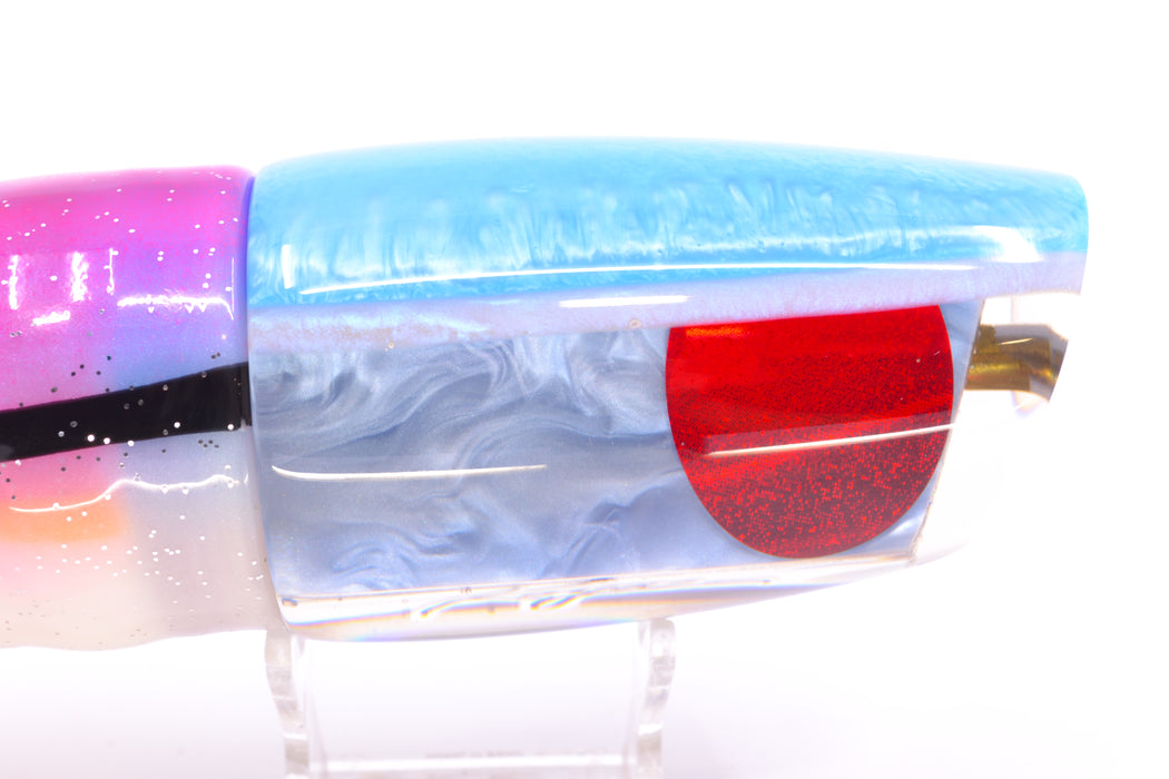 Koya Lures Silver Pearl Blue-Silver Back Red Eyes Large Poi Dog 16" 16oz Skirted Gay Bob