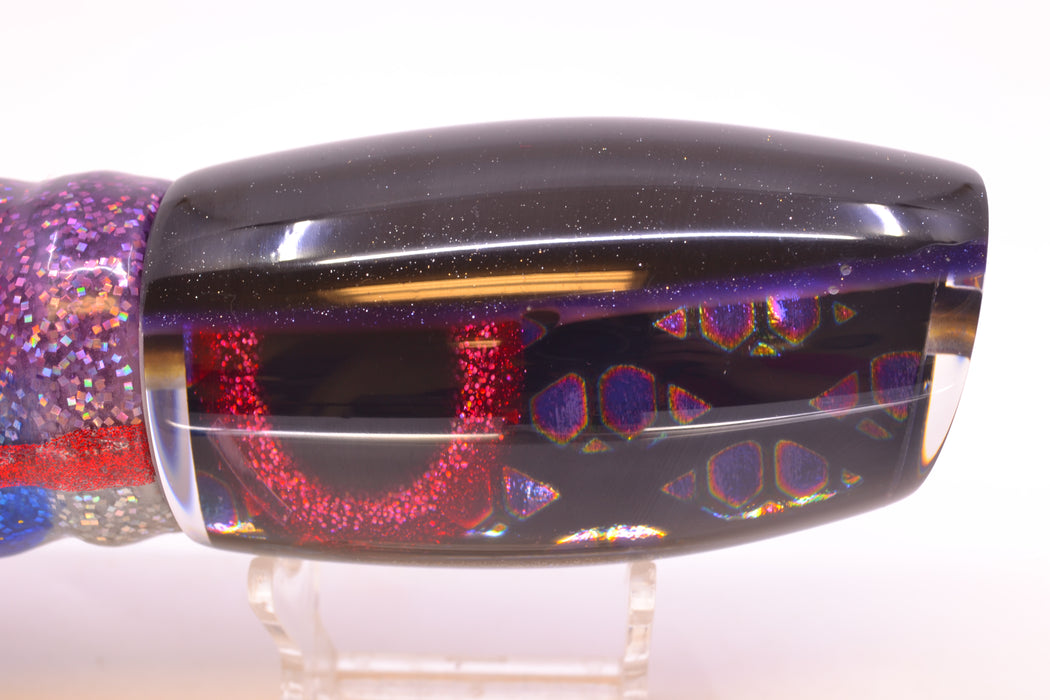 Coggin Lures Black Ellipse Dichro Black-Purple Back Maui Plunger 14" 13oz Skirted