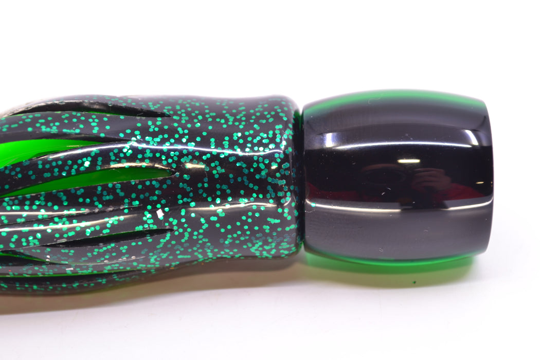 Moyes Lures Green MOP Black Back Tang 5" 3oz Skirted Black/Green