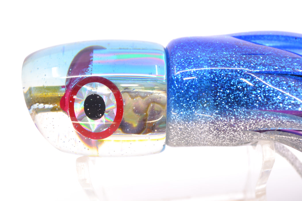 Bomboy Lures White Abalone Clear Blue Back Mini G 9" 3.5oz Skirted Blue-Silver