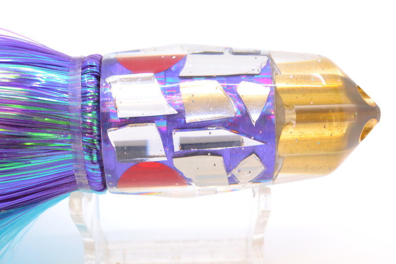 Tanigawa Lures Purple-Ice Blue Cracked Glass American Express 4-H Bullet 9"+ 9oz Strobez
