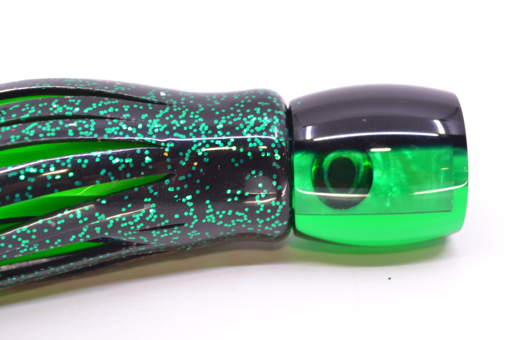 Moyes Lures Green MOP Black Back Tang 5" 3oz Skirted Black/Green
