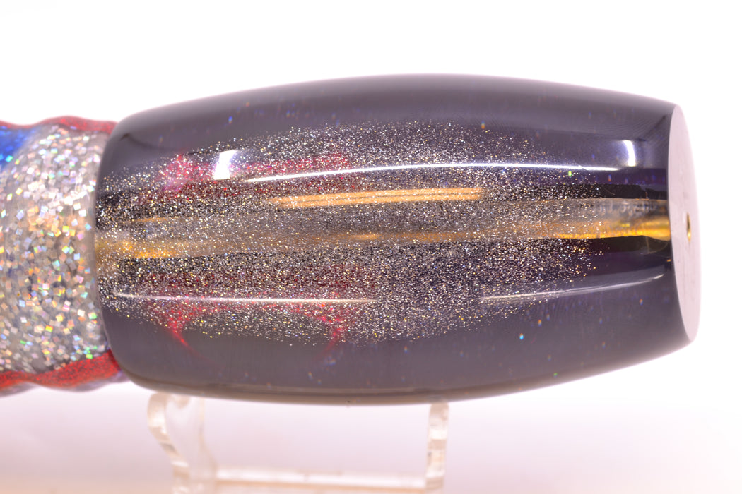 Coggin Lures Black Ellipse Dichro Black-Purple Back Maui Plunger 14" 13oz Skirted