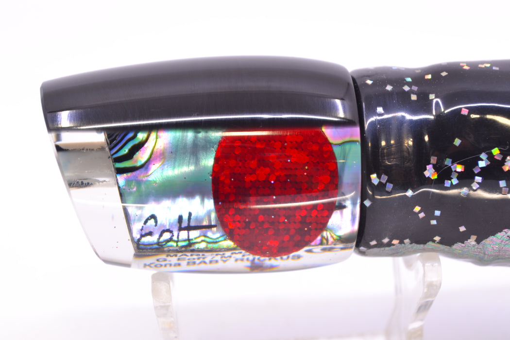 Marlin Magic Lures Blue-Purple Abalone Black Back Red Eyes Baby Ruckus 10" 6.5oz Skirted