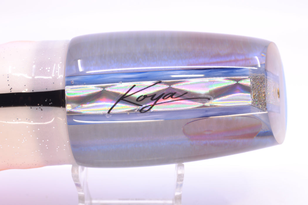 Koya Lures Silver Pearl Blue-Silver Back Red Eyes Large Poi Dog 16" 16oz Skirted Gay Bob
