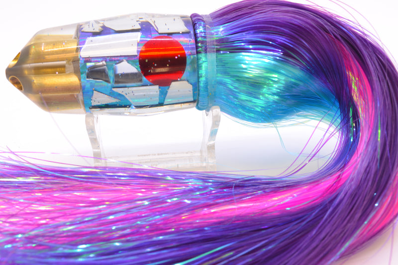 Tanigawa Lures Purple-Ice Blue Cracked Glass American Express 4-H Bullet 9"+ 9oz Strobez