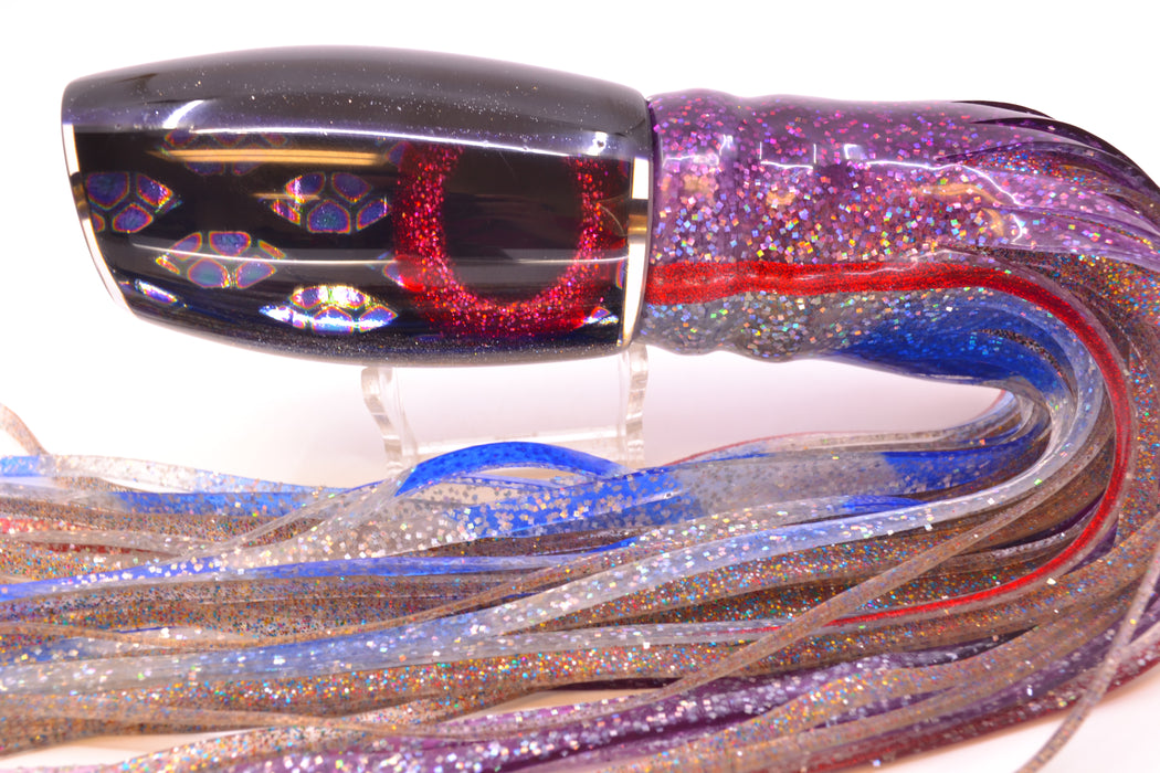 Coggin Lures Black Ellipse Dichro Black-Purple Back Maui Plunger 14" 13oz Skirted