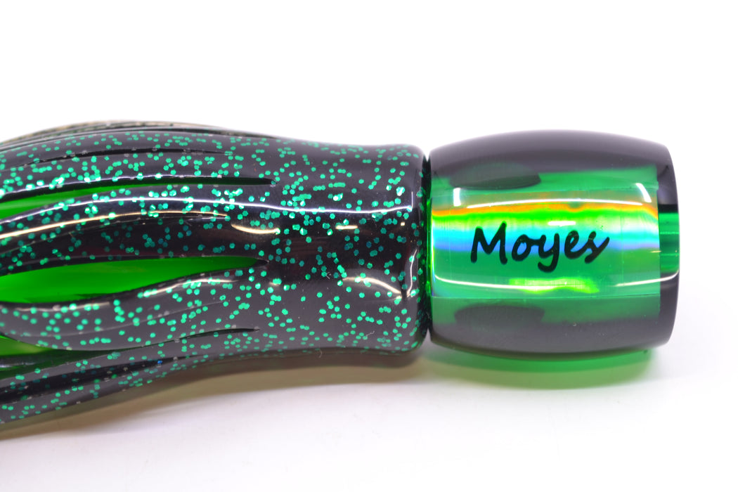 Moyes Lures Green MOP Black Back Tang 5" 3oz Skirted Black/Green