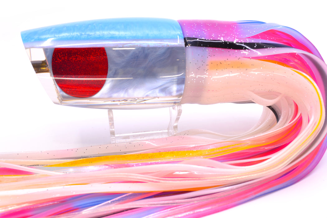 Koya Lures Silver Pearl Blue-Silver Back Red Eyes Large Poi Dog 16" 16oz Skirted Gay Bob