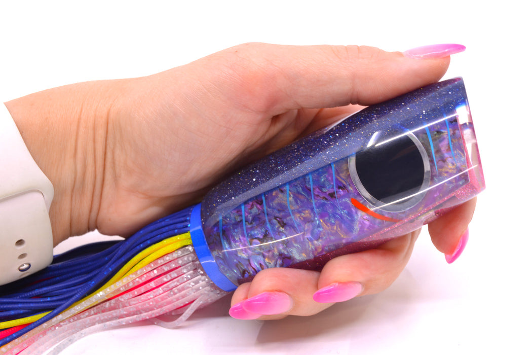 Amaral Lures Purple Marbled Abalone Ice Blue Stripes Blue Back Mamba 15" 9oz