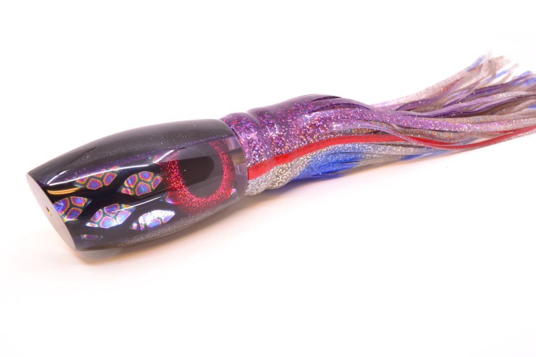 Coggin Lures Black Ellipse Dichro Black-Purple Back Maui Plunger 14" 13oz Skirted
