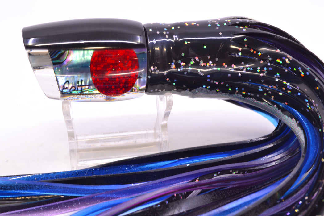 Marlin Magic Lures Blue-Purple Abalone Black Back Red Eyes Baby Ruckus 10" 6.5oz Skirted