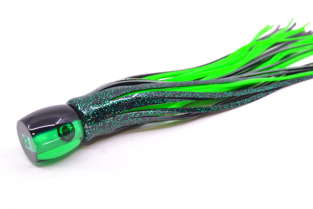 Moyes Lures Green MOP Black Back Tang 5" 3oz Skirted Black/Green