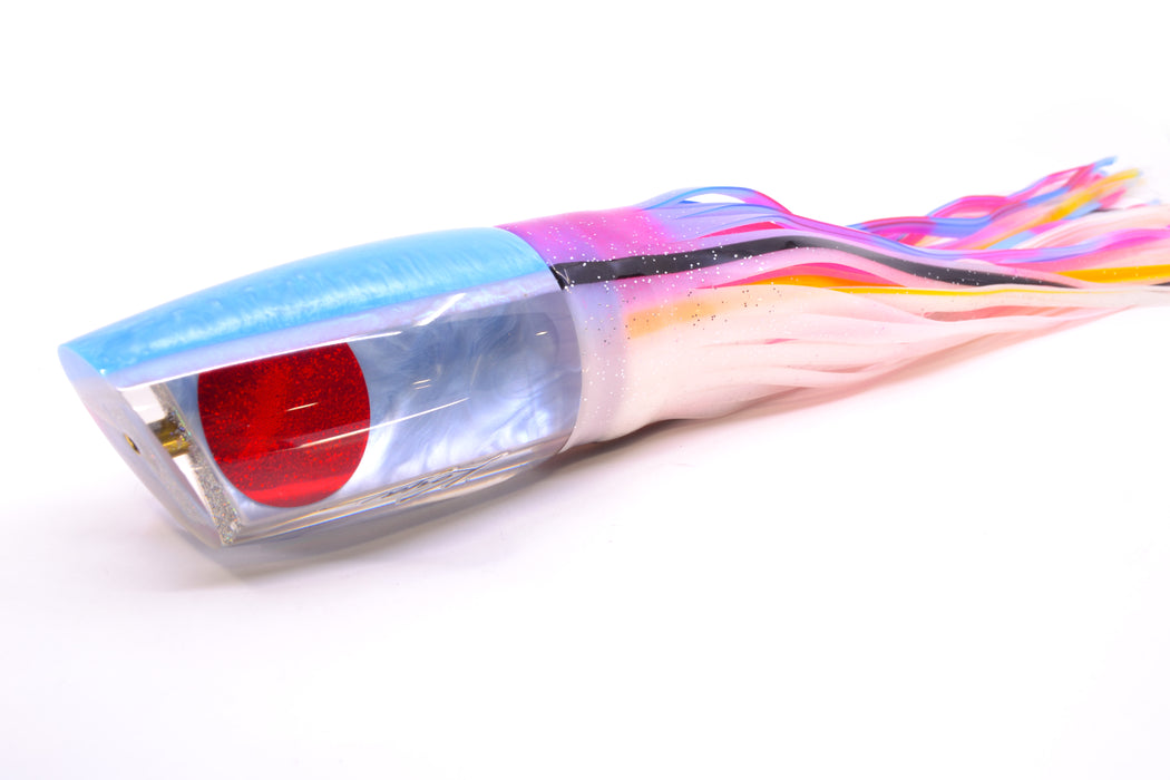 Koya Lures Silver Pearl Blue-Silver Back Red Eyes Large Poi Dog 16" 16oz Skirted Gay Bob