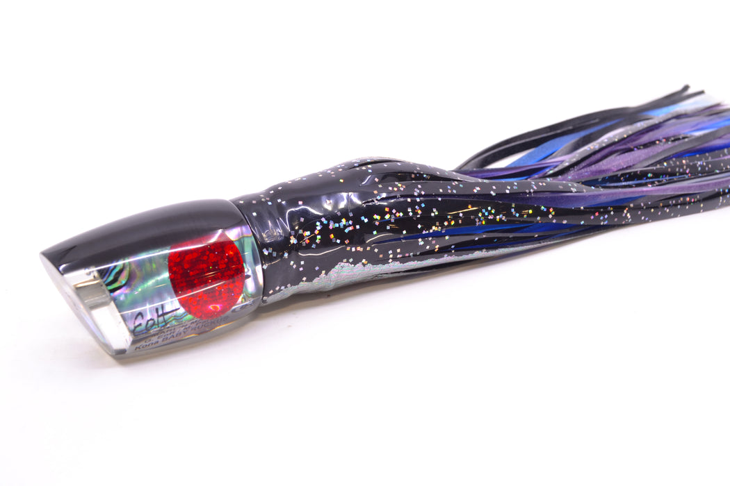 Marlin Magic Lures Blue-Purple Abalone Black Back Red Eyes Baby Ruckus 10" 6.5oz Skirted