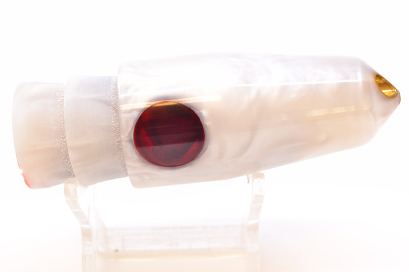 Tanigawa Lures White Pearl Red Eyes 2-Hole Bullet 9"+ 7.8oz
