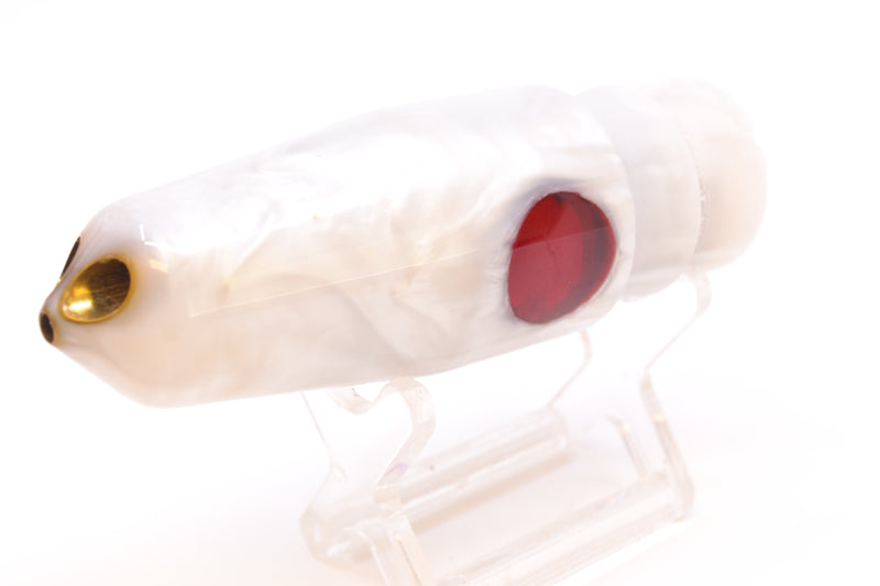 Tanigawa Lures White Pearl Red Eyes 2-Hole Bullet 9"+ 7.8oz
